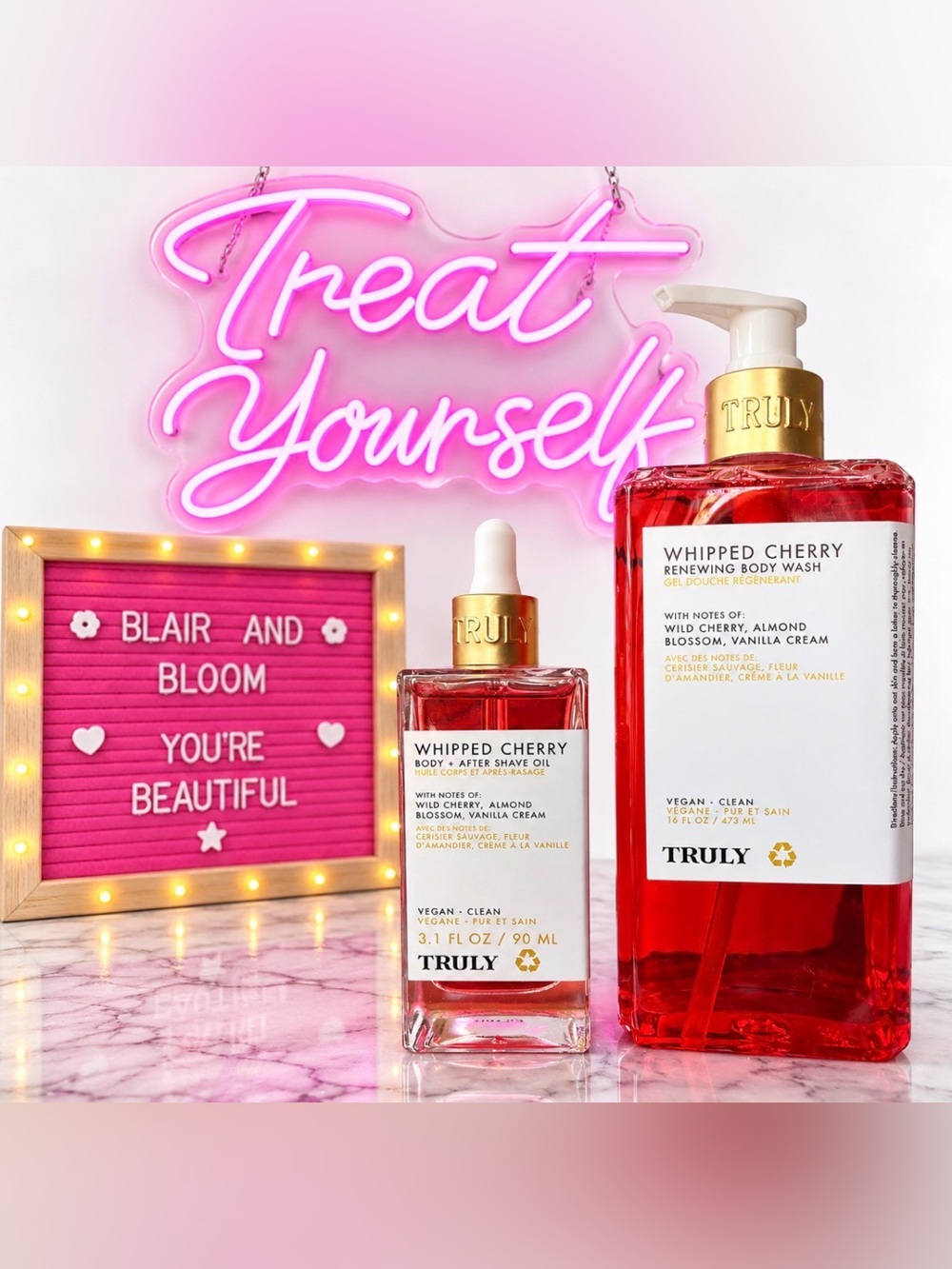 Truly Beauty Whipped Cherry Body Wash & Body Oil Bundle